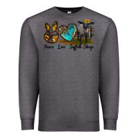 Charcoal Heather Peace Love Suffolk Sheep Premium Sweatshirt - LillyAllenDesigns