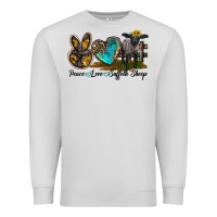 Dove Grey Peace Love Suffolk Sheep Premium Sweatshirt - LillyAllenDesigns
