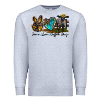 Heather Grey Peace Love Suffolk Sheep Premium Sweatshirt - LillyAllenDesigns