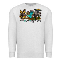 Oatmeal Heather Peace Love Suffolk Sheep Premium Sweatshirt - LillyAllenDesigns