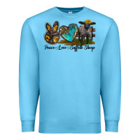 Ocean Blue Peace Love Suffolk Sheep Premium Sweatshirt - LillyAllenDesigns