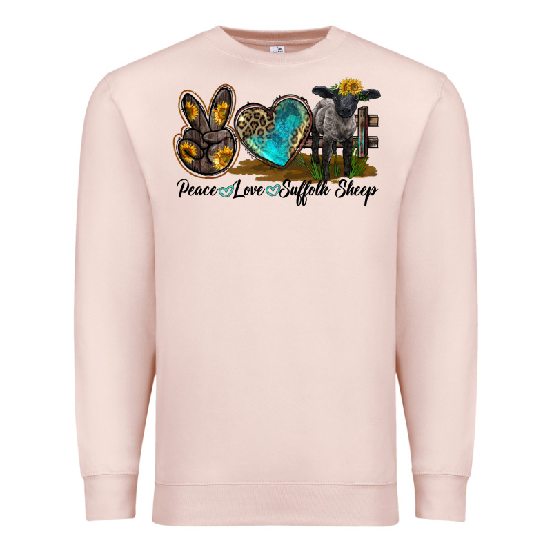 Peace Love Suffolk Sheep Premium Sweatshirt by LillyAllenDesigns | Teevron