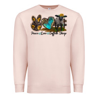 Pale Pink Peace Love Suffolk Sheep Premium Sweatshirt - LillyAllenDesigns