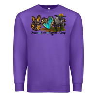 Purple Peace Love Suffolk Sheep Premium Sweatshirt - LillyAllenDesigns