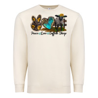 Sandshell Peace Love Suffolk Sheep Premium Sweatshirt - LillyAllenDesigns