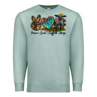 Seafoam Peace Love Suffolk Sheep Premium Sweatshirt - LillyAllenDesigns