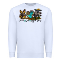 White Peace Love Suffolk Sheep Premium Sweatshirt - LillyAllenDesigns
