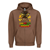 Chestnut juneteenth 1865 afro bun Zipper Hoodie - HRA Design Shop