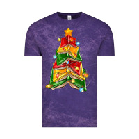Cloud Purple christmas book tree Vintage Tee - Zillion Design Studio