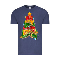 Vintage Denim christmas book tree Vintage Tee - Zillion Design Studio
