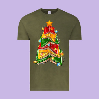 Christmas Book Tree Vintage Tee Designed By Zillion Design Studio