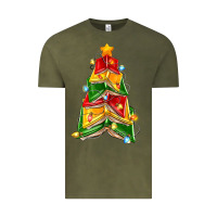 Vintage Olive christmas book tree Vintage Tee - Zillion Design Studio