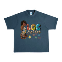 Midnight Navy afro woman loc queen Urban Heavy Tee - texasbilliewilder
