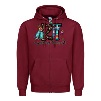 Burgundy rt respiraory therapist Zipper Hoodie - CowhideDigitalArt