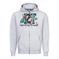 Heather Grey rt respiraory therapist Zipper Hoodie - CowhideDigitalArt