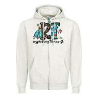 Oatmeal Heather rt respiraory therapist Zipper Hoodie - CowhideDigitalArt