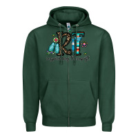 Sports Green rt respiraory therapist Zipper Hoodie - CowhideDigitalArt