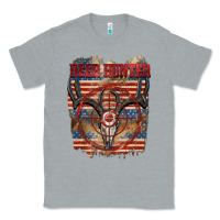 Heather Grey Deer hunter 4th of july Classic Tee - CowGirlArtShop