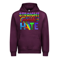 Mauve Wine Straight Againts Hate Urban Hoodie - BundleAndBundleShop