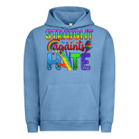 Pigment Pebble Blue Straight Againts Hate Urban Hoodie - BundleAndBundleShop