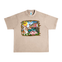 French Oak Easter Farm Bunny And Pig Urban Heavy Tee - RanaPortraitStore