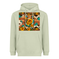Matcha sunflower gemstone leopard cowhide horseshoe Heavyweight Hoodie - Artiststas