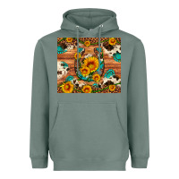 Sage sunflower gemstone leopard cowhide horseshoe Heavyweight Hoodie - Artiststas