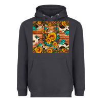 Smoke sunflower gemstone leopard cowhide horseshoe Heavyweight Hoodie - Artiststas