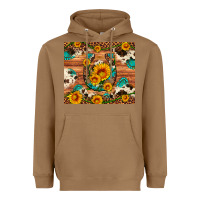 Toasted Coconut sunflower gemstone leopard cowhide horseshoe Heavyweight Hoodie - Artiststas