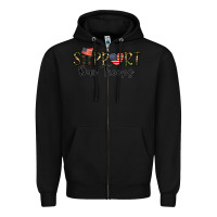 Black support our troops Zipper Hoodie - CowhideDigitalArt
