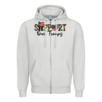 Dove Grey support our troops Zipper Hoodie - CowhideDigitalArt