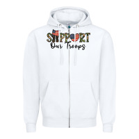 White support our troops Zipper Hoodie - CowhideDigitalArt