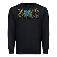 Black Peace Love Spectacled Bear Premium Sweatshirt - LillyAllenDesigns