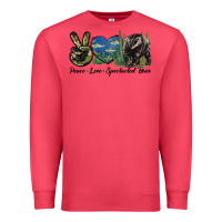 Cardinal Peace Love Spectacled Bear Premium Sweatshirt - LillyAllenDesigns