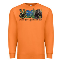 Carrot Peace Love Spectacled Bear Premium Sweatshirt - LillyAllenDesigns