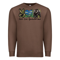 Chestnut Peace Love Spectacled Bear Premium Sweatshirt - LillyAllenDesigns