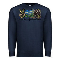 Navy Peace Love Spectacled Bear Premium Sweatshirt - LillyAllenDesigns