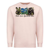 Pale Pink Peace Love Spectacled Bear Premium Sweatshirt - LillyAllenDesigns