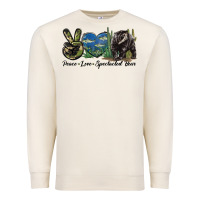 Sandshell Peace Love Spectacled Bear Premium Sweatshirt - LillyAllenDesigns