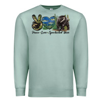 Seafoam Peace Love Spectacled Bear Premium Sweatshirt - LillyAllenDesigns