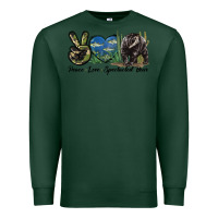 Sports Green Peace Love Spectacled Bear Premium Sweatshirt - LillyAllenDesigns