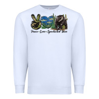 White Peace Love Spectacled Bear Premium Sweatshirt - LillyAllenDesigns