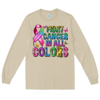 Mushroom fight cancer in all colors Long Sleeve Tee - texasbilliewilder