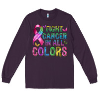 Plum fight cancer in all colors Long Sleeve Tee - texasbilliewilder