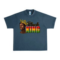 Midnight Navy afro man black king Urban Heavy Tee - texasbilliewilder