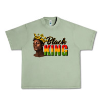 Oil Green afro man black king Urban Heavy Tee - texasbilliewilder