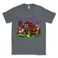 Charcoal Heather Barn farm animals 4th of July Classic Tee - Neo Western