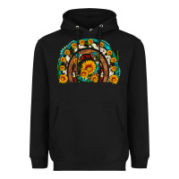 Black sunflower gemstone leopard cowhide horseshoe rainbow Heavyweight Hoodie - Artiststas