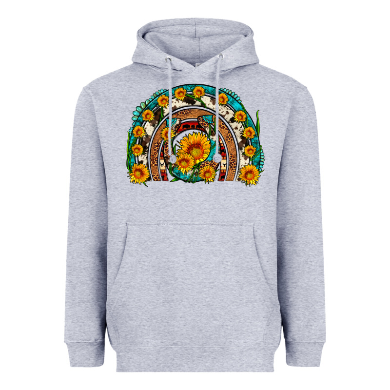 Sunflower Gemstone Leopard Cowhide Horseshoe Rainbow Heavyweight Hoodie by Artiststas | Teevron