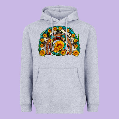 Sunflower Gemstone Leopard Cowhide Horseshoe Rainbow Heavyweight Hoodie Designed By Artiststas